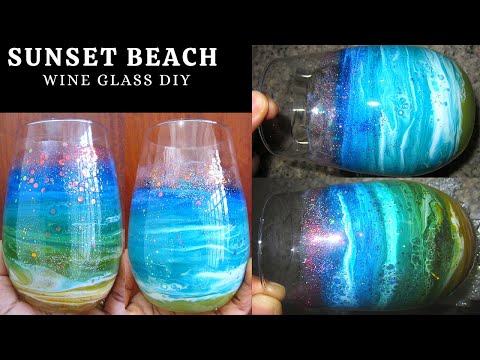 Sunset Beach Wine Glass