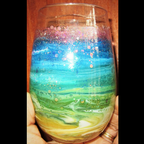 Mermaid Tale Wine Glass with Stem