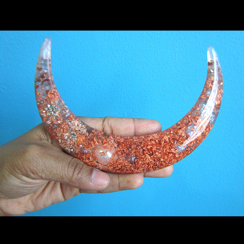 The Rose Gold Queen Jewels Crescent Moon Hair Stick