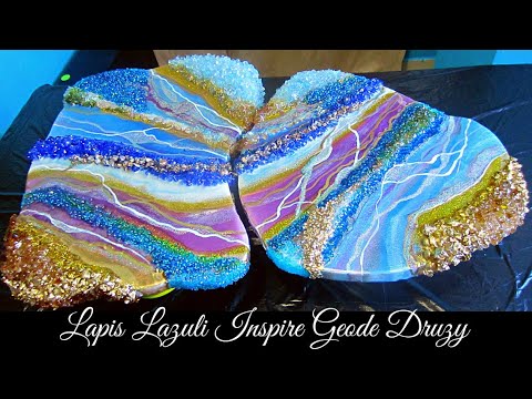 Irregular Shape Lapis Lazuli Inspire Geode Wall Art